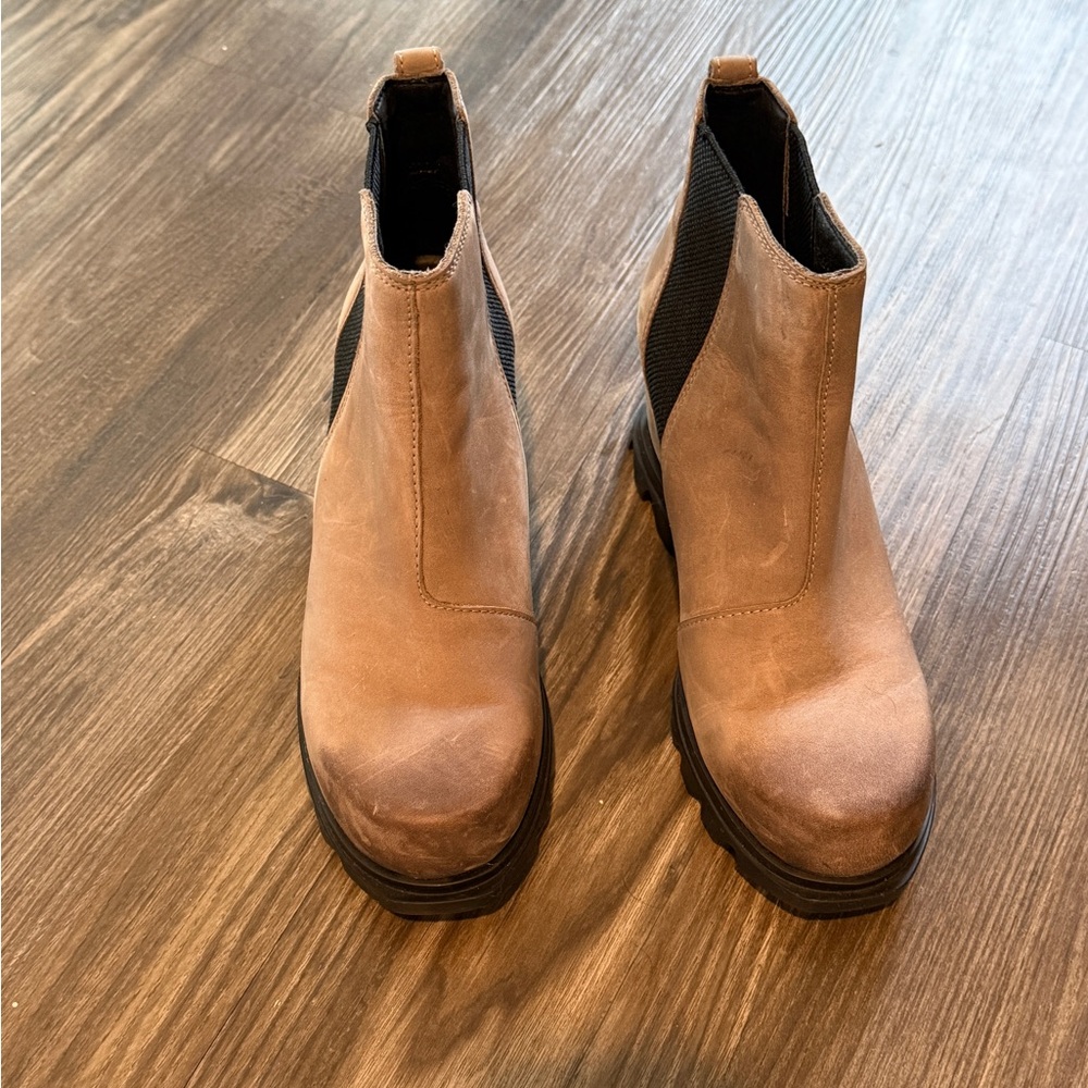 Sorel Brown Wedge Ankle Booties
